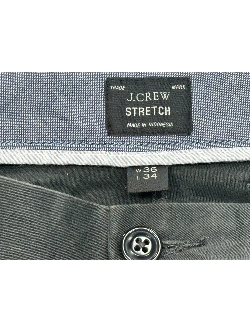 J Crew Stretch Straight Flat Front Chinos Green Mens 36/34